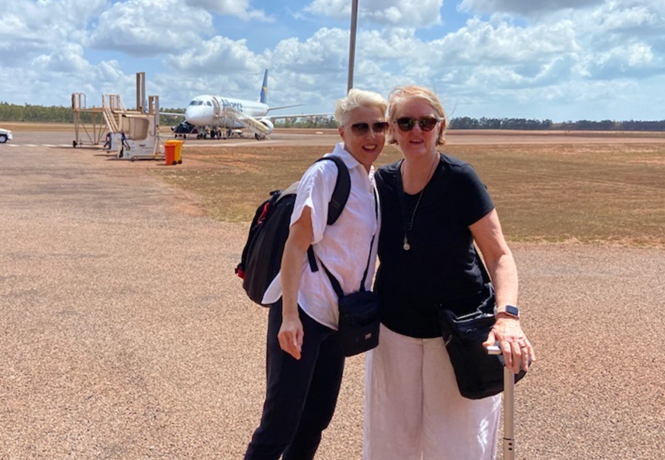 Amanda and Leonie touching down in Nhulunbuy, September 2022.