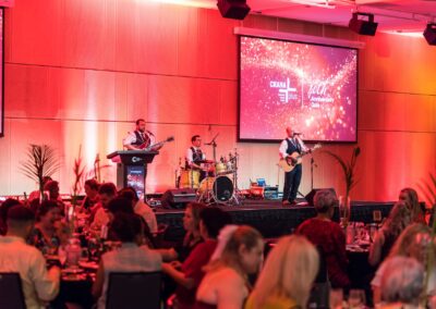 Band playing on stage.