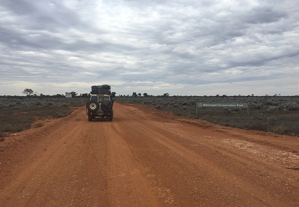 Driving from WA into SA on Anne Beadell Highway