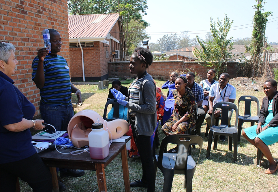 Kirsty volunteers with Pangea Global Health Education in Malawi, Southern Africa.
