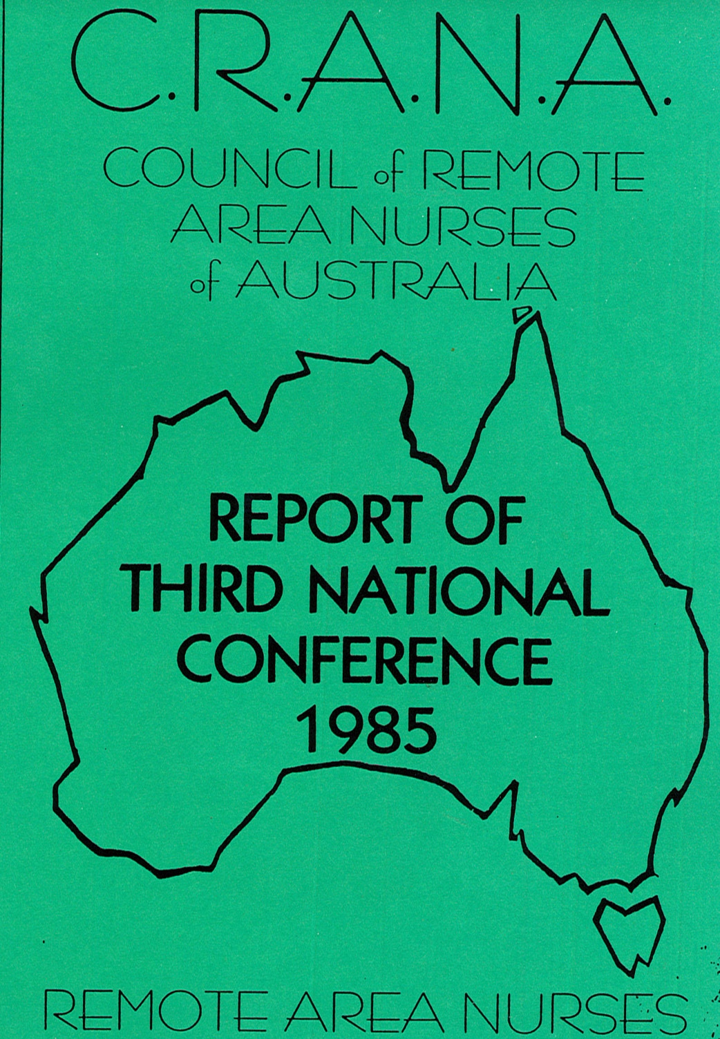 The cover of the influential Report of the Third National Conference 1985