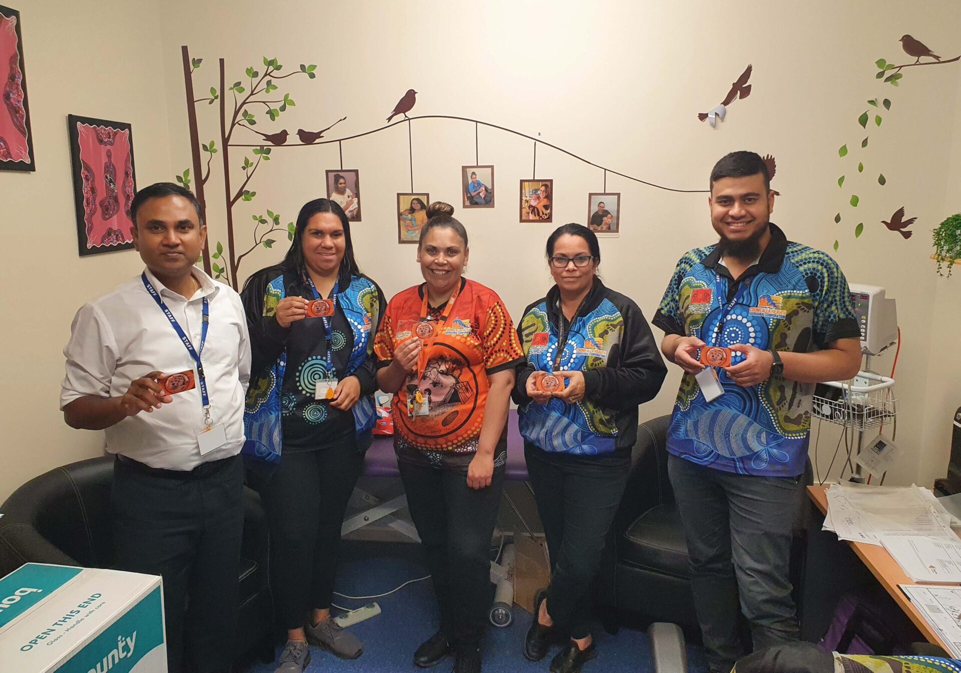 Left to right: Dr Nalin Fonseka, Zoe Andrews ( Health Promotions officer) Justine Williams (HSM), Michelle Terrick (Practice Nurse) & Dr Mainul Khan.