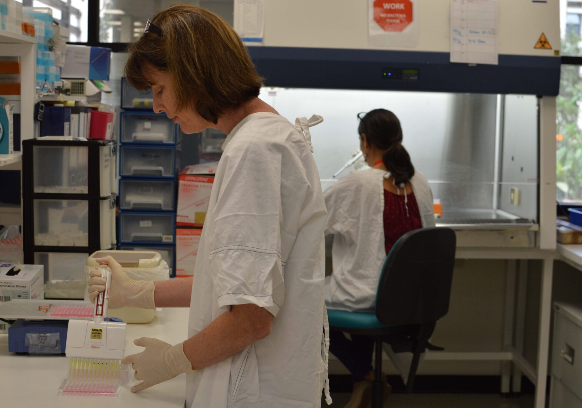 Researcher in lab.